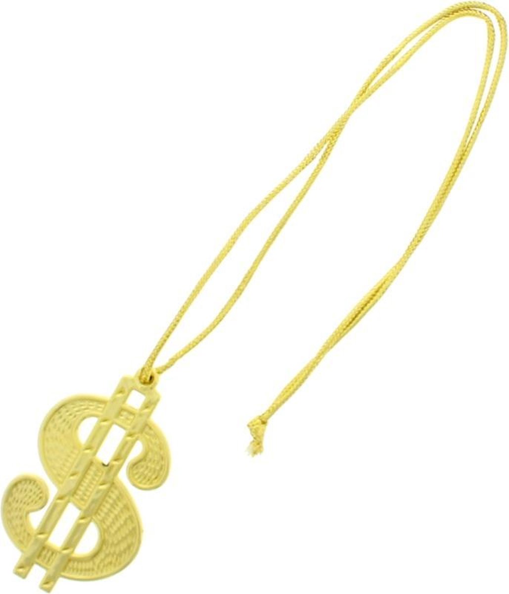 Zacs Alter Ego Kostuum Ketting Gold Dollar Sign Pimp Goudkleurig